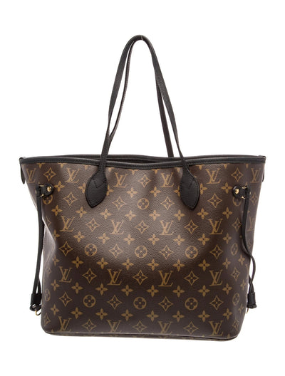 $3200 Louis Vuitton Monogram Calfskin Neo Neverfull Inside Out MM Black RFID