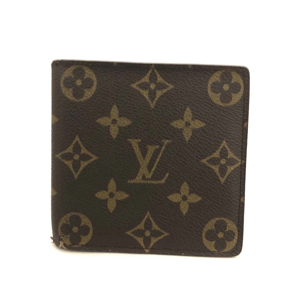 $560 1996 Louis Vuitton Monogram Portefeiulle Marco Bifold Wallet Brown CA0916