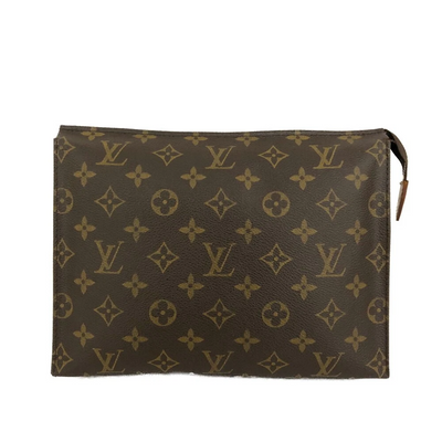 $760 2002 Louis Vuitton Monogram Poche Toiletry 26 Cosmetics Pouch Purse Brown SL0062
