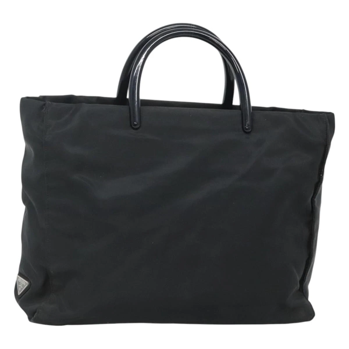 $1250 PRADA Nylon Tessuto Opaline Tote Black