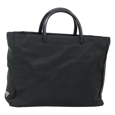 $1250 PRADA Nylon Tessuto Opaline Tote Black