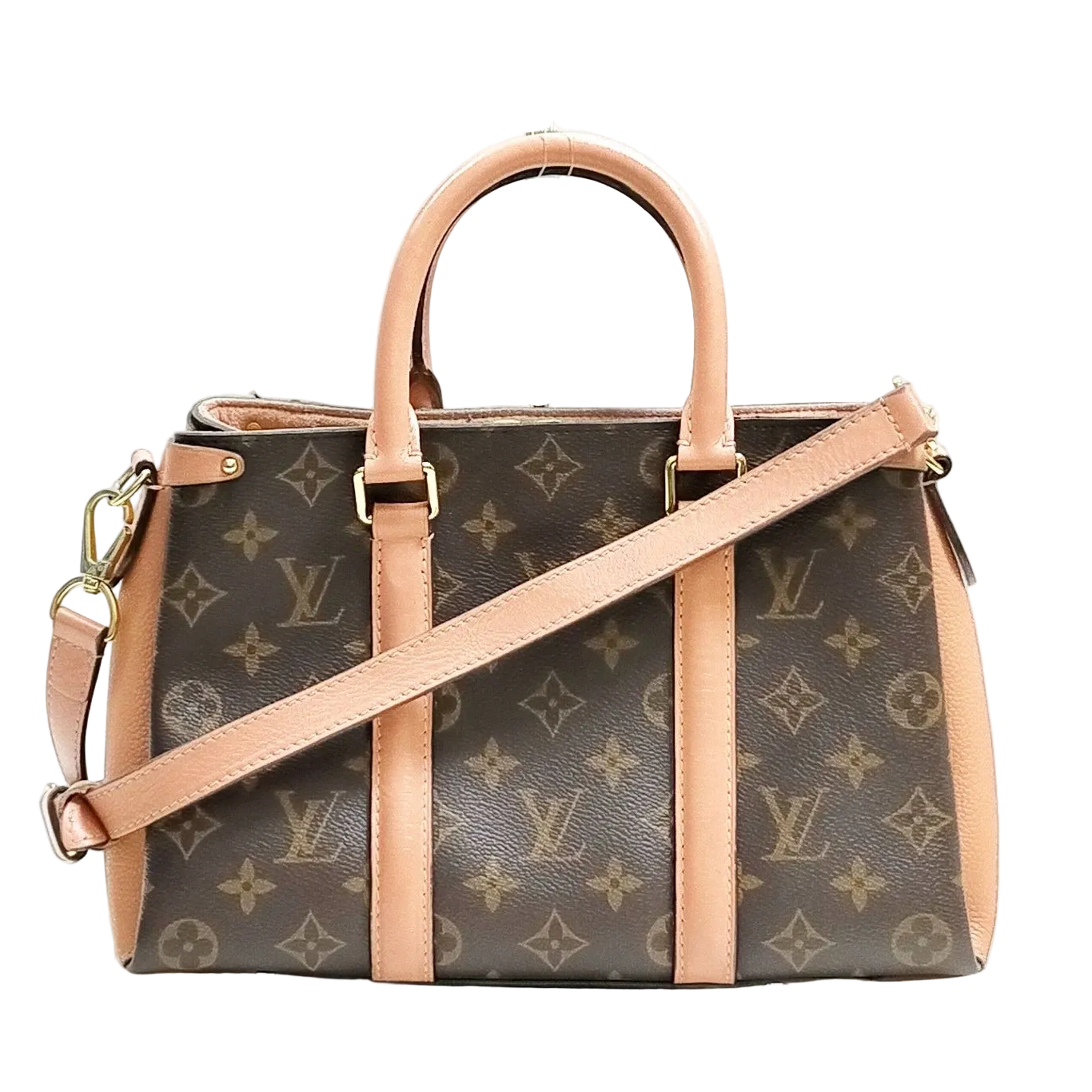 $2560 2019 Louis Vuitton Soufflot BB Monogram Peach Shoulder Bag Cloth CA4129