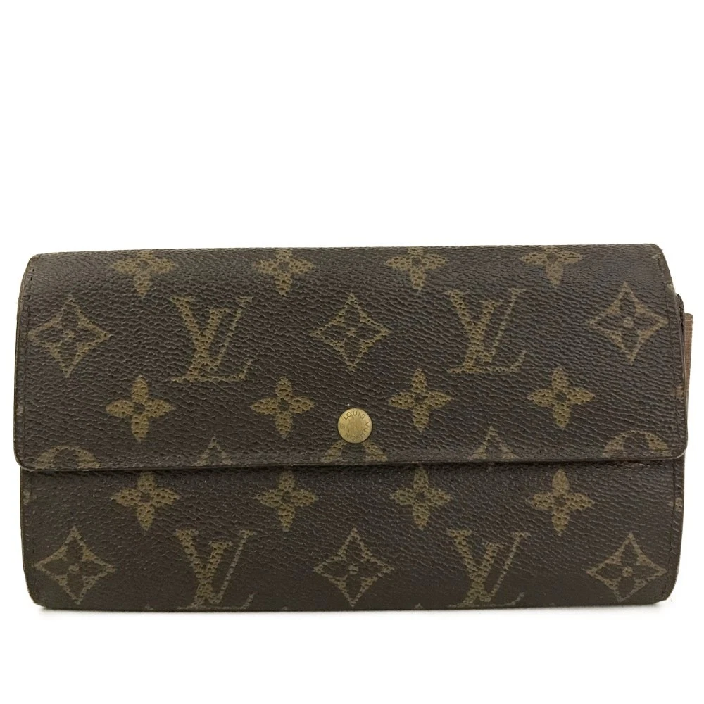 Louis Vuitton Monogram Portefeiulle Sarah Long Bifold Wallet Brown TH0926
