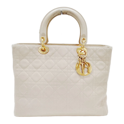 Christian Dior Hand Bag Beige Leather MA1927