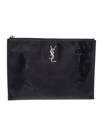 $1000 2018 Saint Laurent Monogram Clutch Leather Portfolio