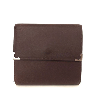 Must de Cartier Leather Trifold Wallet Purse Bordeaux