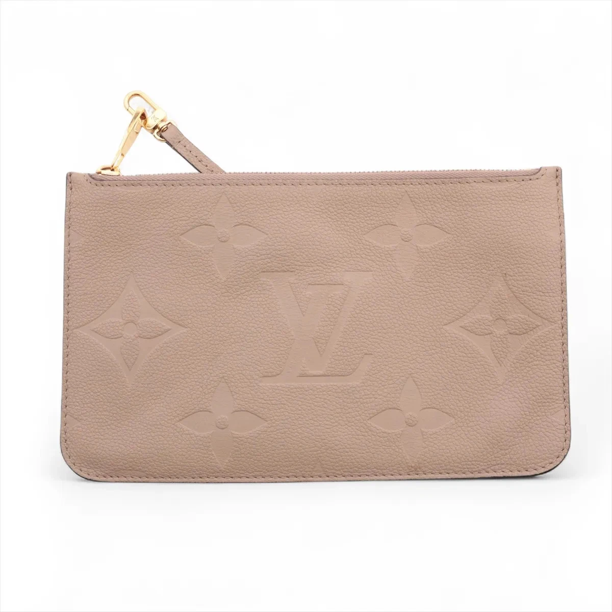 $600 Louis Vuitton Empreinte Monogram Giant Neverfull MM Pochette Tourterelle