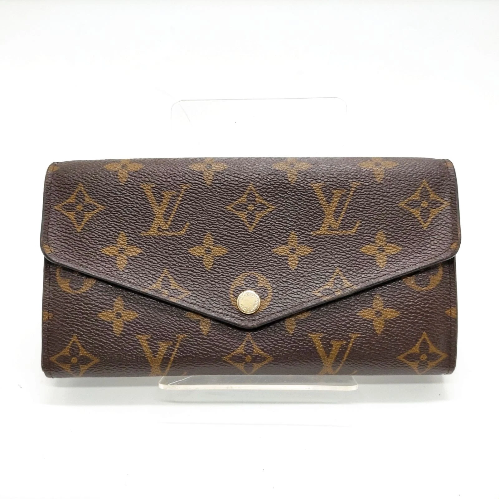 $800 2018 Louis Vuitton Monogram Sarah Wallet NM Rose Ballerine CA3128