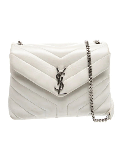$2730 Saint Laurent Small Loulou Shoulder Bag White 10021139