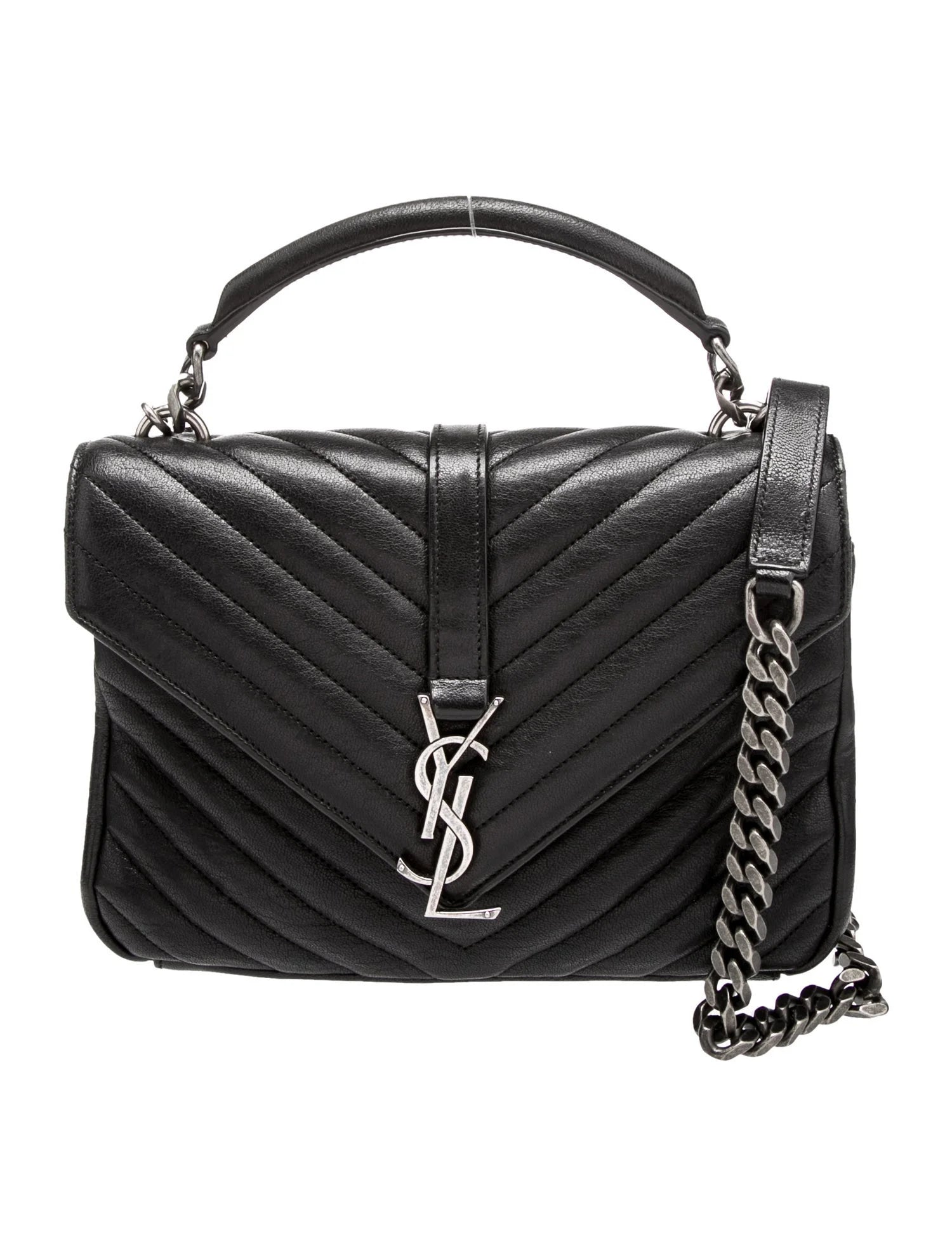$1990 Saint Laurent Leather College Medium Black 10021141
