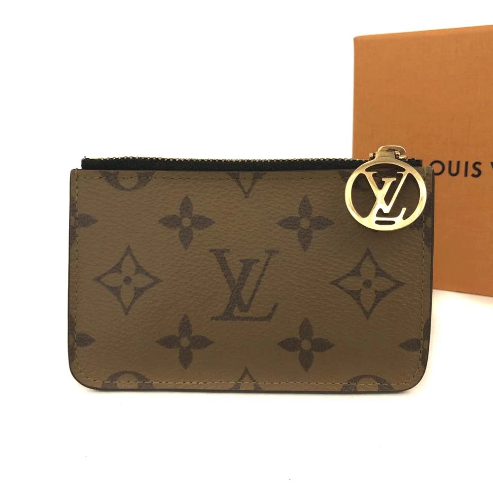 $590 RFID Louis Vuitton Monogram Reverse Porte Cartes Romy Card Holder