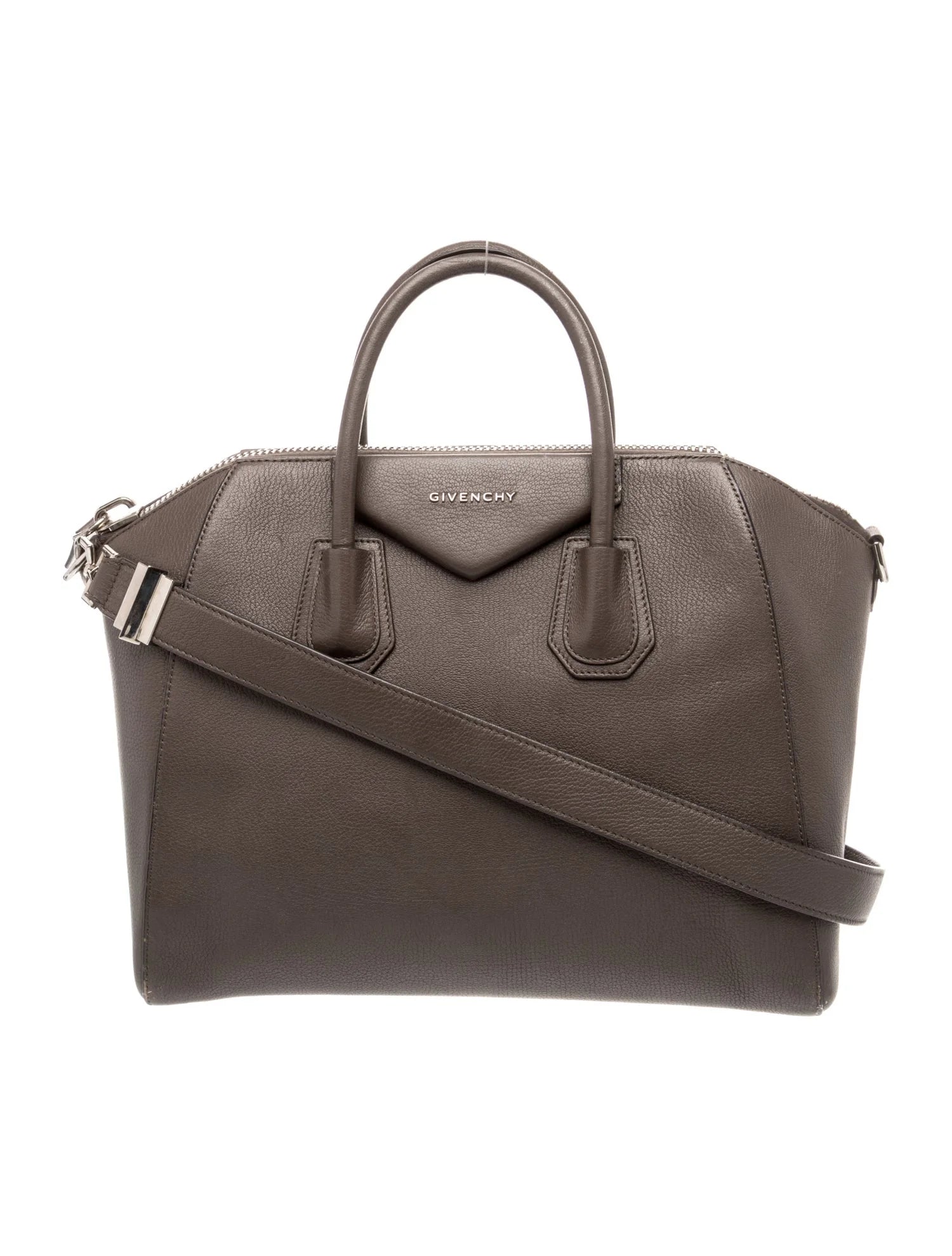$2750 Givenchy Leather Grey Sugar Goatskin Leather Antigona Bag Medium