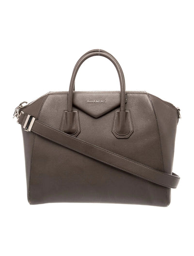 $2750 Givenchy Leather Grey Sugar Goatskin Leather Antigona Bag Medium