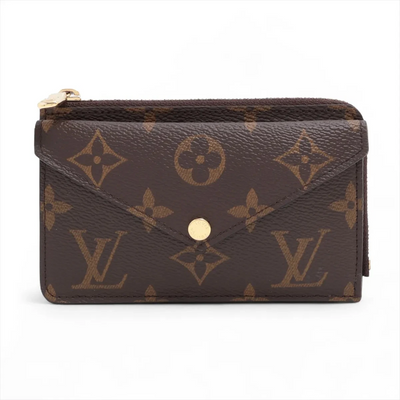$695 Louis Vuitton Monogram Porto Cartolecto Verso Black × Brown 10021123