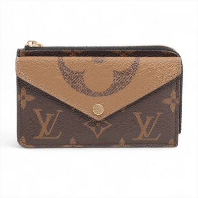 $700 Louis Vuitton Reverse Monogram Recto Verso Card Holder Brown