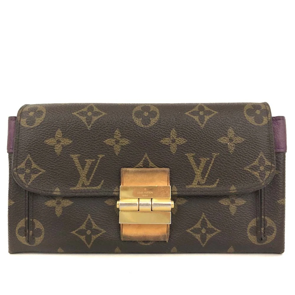 $1400 2014 Louis Vuitton Monogram Portefeiulle Elysee Long Bifold Wallet Brown SP0144