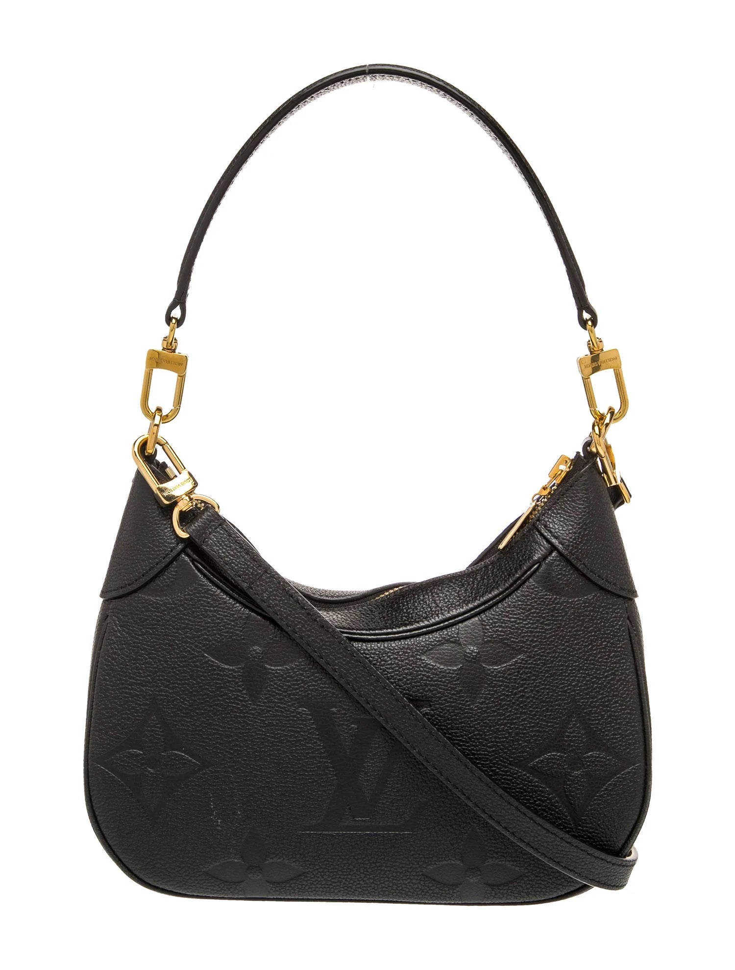 $2640  Louis Vuitton Empreinte Monogram Giant Bagatelle NM Black