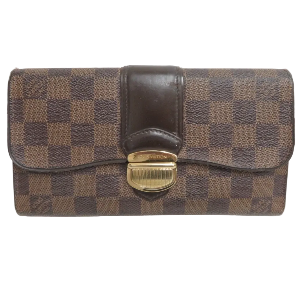$940 2011 Louis Vuitton Damier Ebene Sistina Wallet CA3191