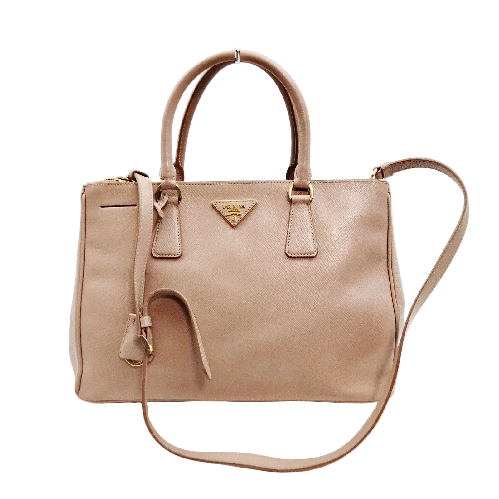 $5200 Saffiano Lux Medium Tote Cammeo Pink Beige