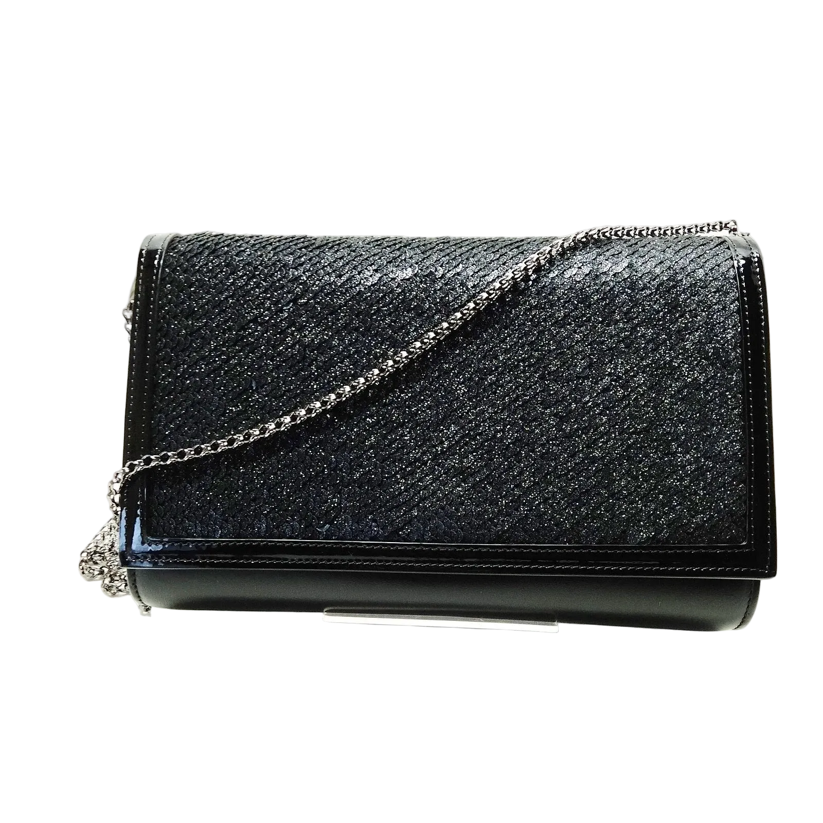 $1590 Christian Louboutin Paloma black sequin clutch
