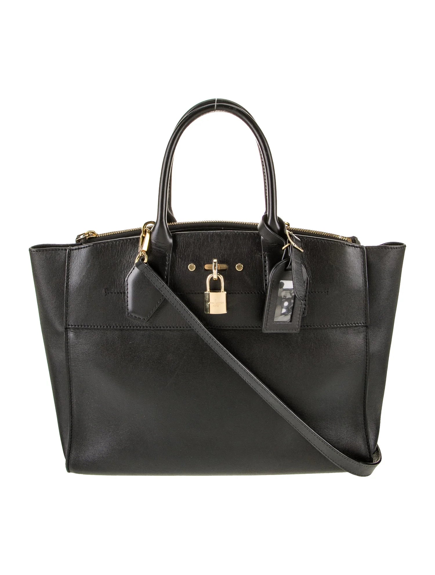$4250 Louis Vuitton Leather City Steamer MM Black 10020152