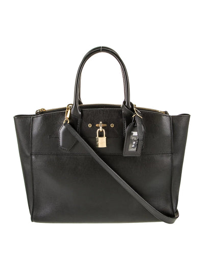 $4250 Louis Vuitton Leather City Steamer MM Black 10020152