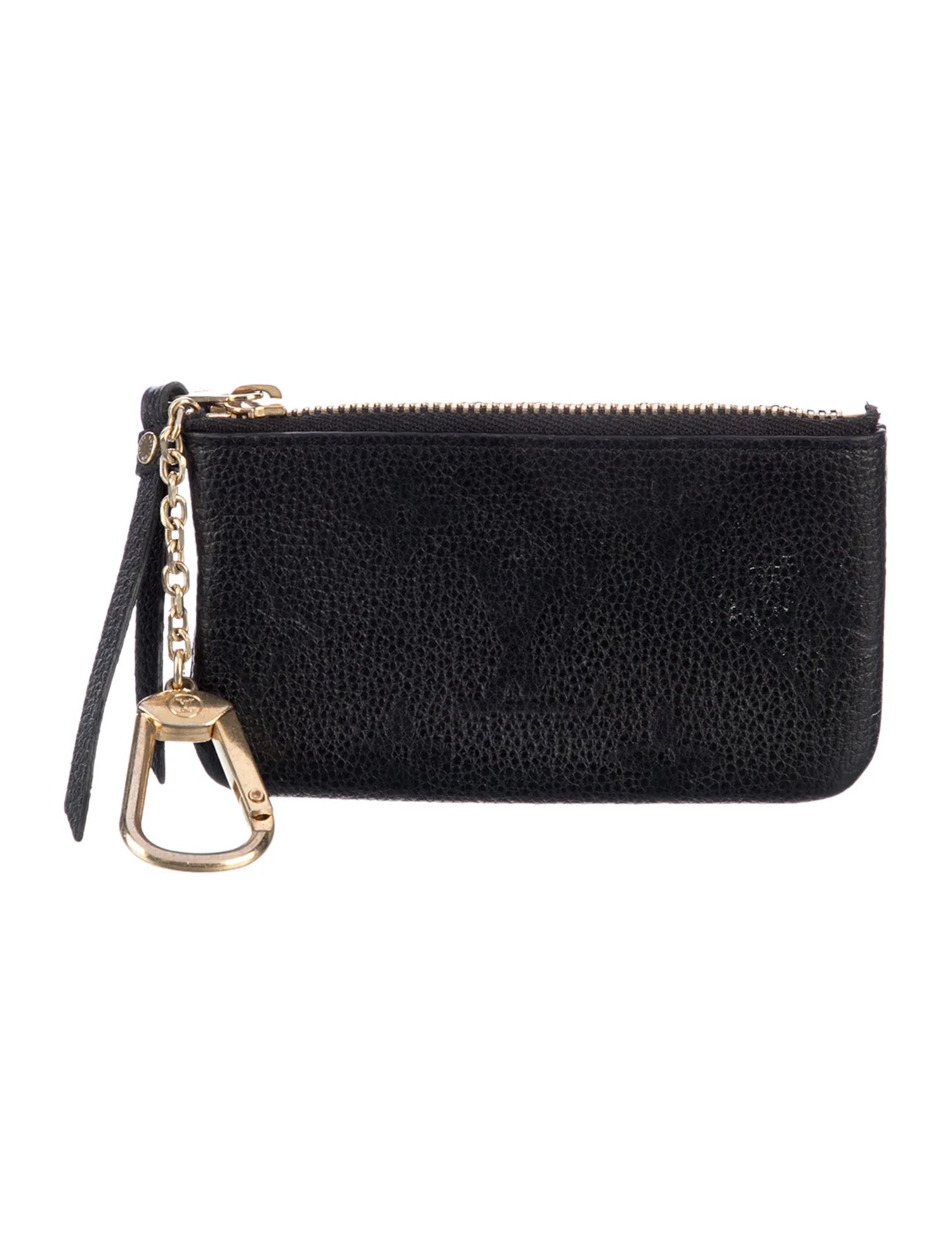$475 2022 Louis Vuitton Empreinte Monogram Giant Key Pouch Black