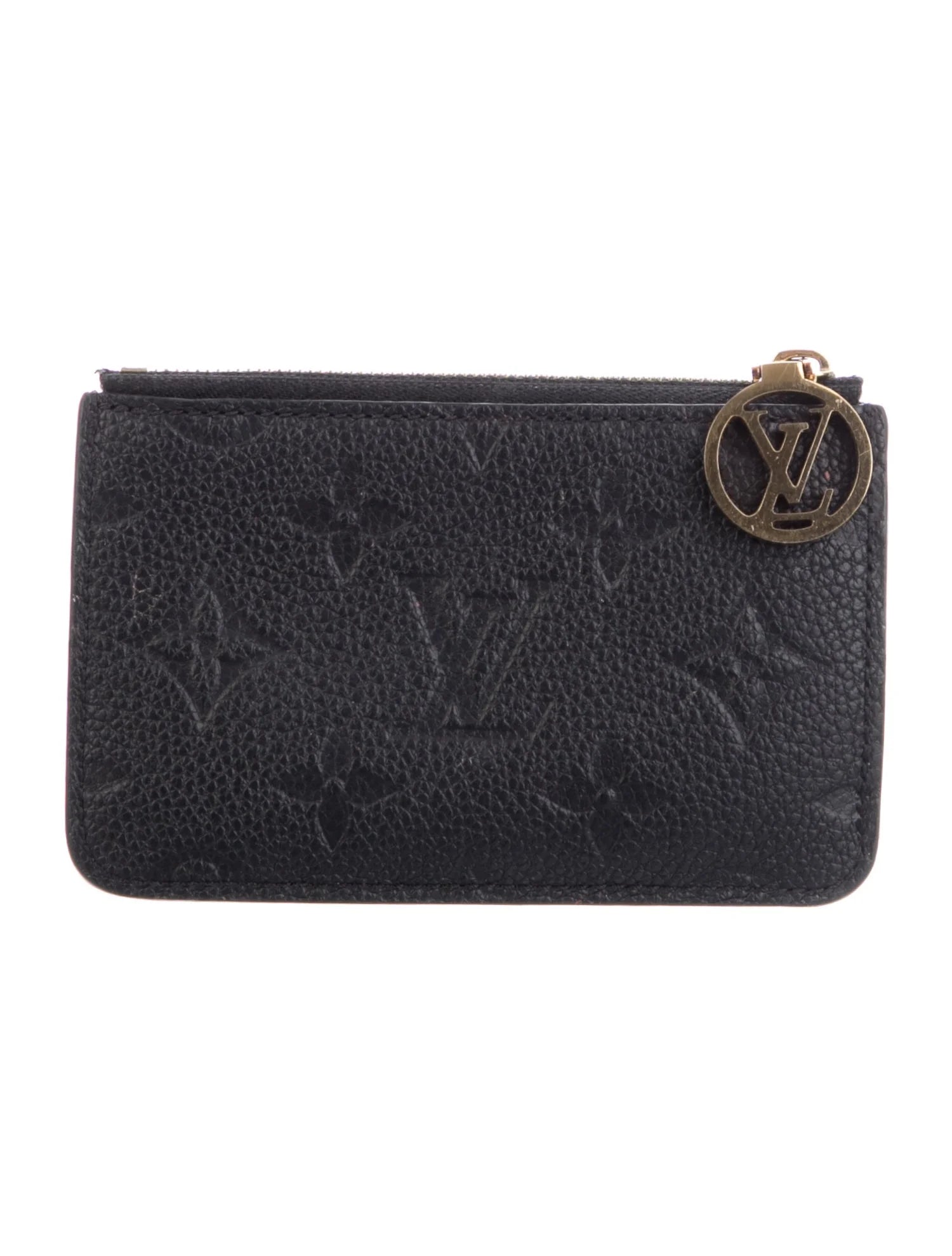 $590 Louis Vuitton Monogram Empreinte Romy Leather Card Holder