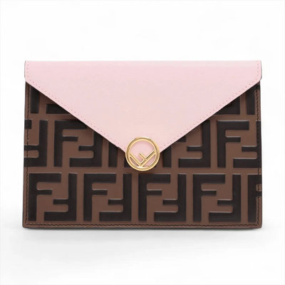 $850 Fendi Vitello Cruise F is Fendi Bi-Color FF 1974 Embossed Envelope