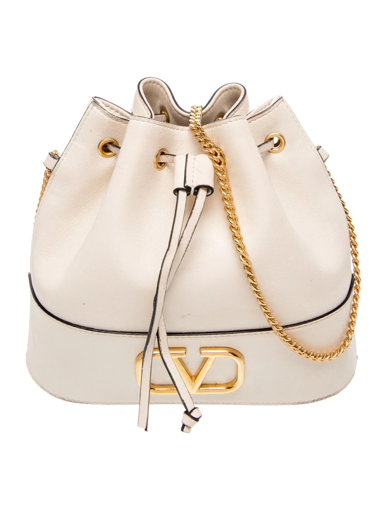 $1450 Valentino Mini VLogo Signature Bucket Bag In Nappa Leather