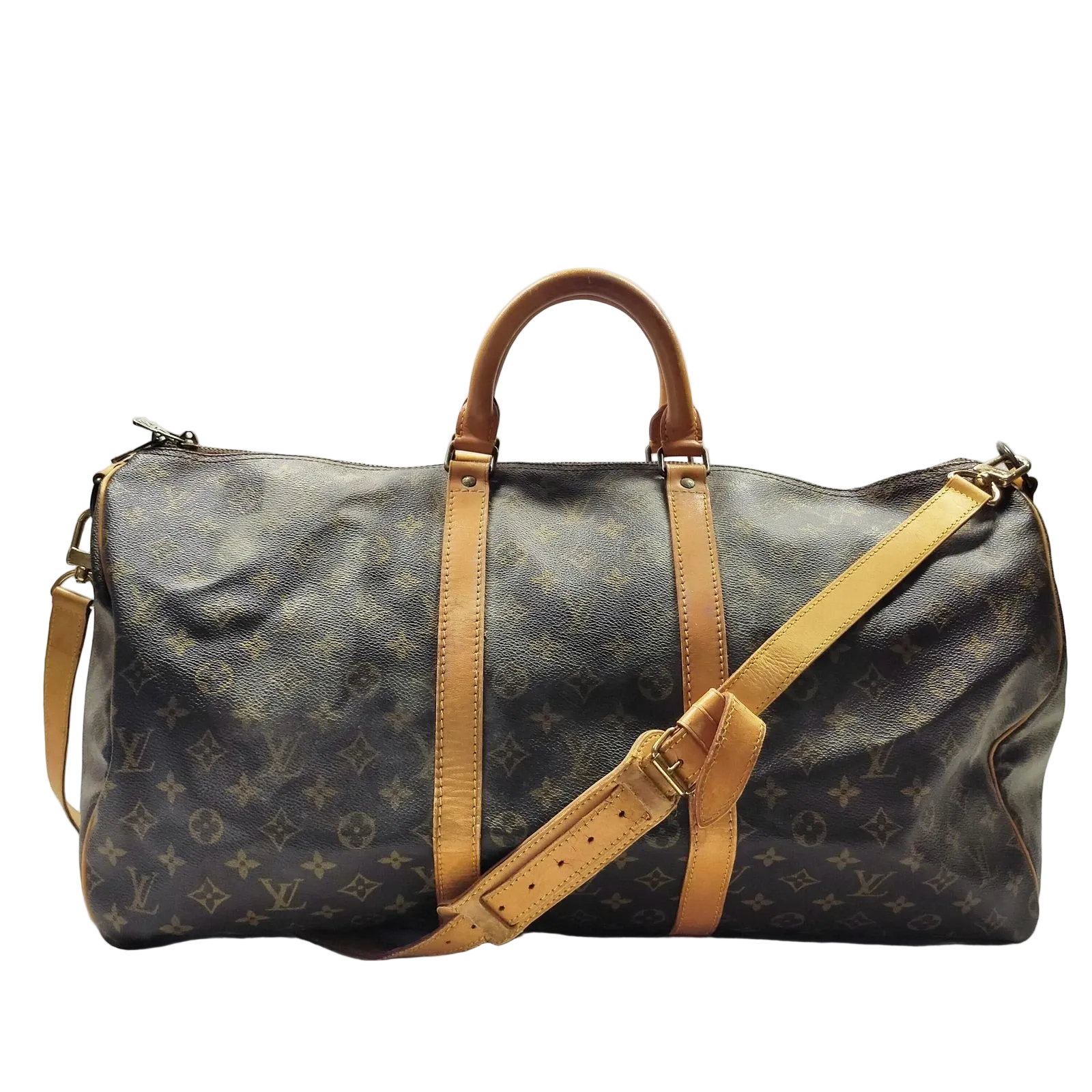 $2780 1984 Louis Vuitton LV Boston Bag Keepall Bandouliere 55 Brown Monogram 844