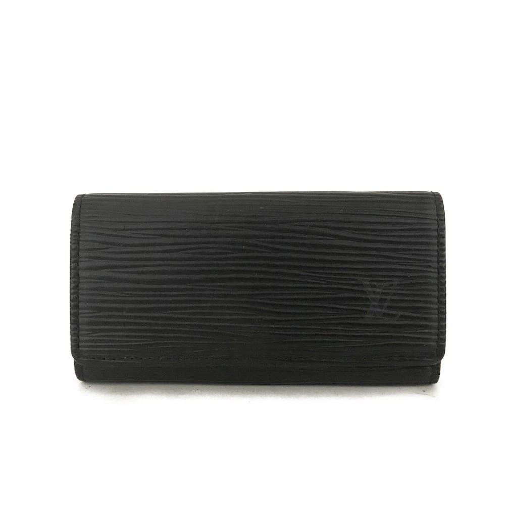 $445 Louis Vuitton Epi Multicles Leather 4 Ring Key Case Black CA0916