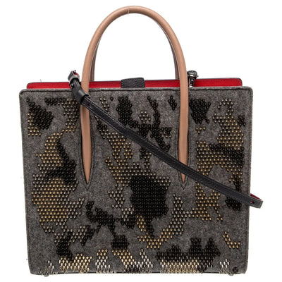 $3000 SPECIAL EDITION Christian Louboutin Felt Paloma Top Handle Bag
