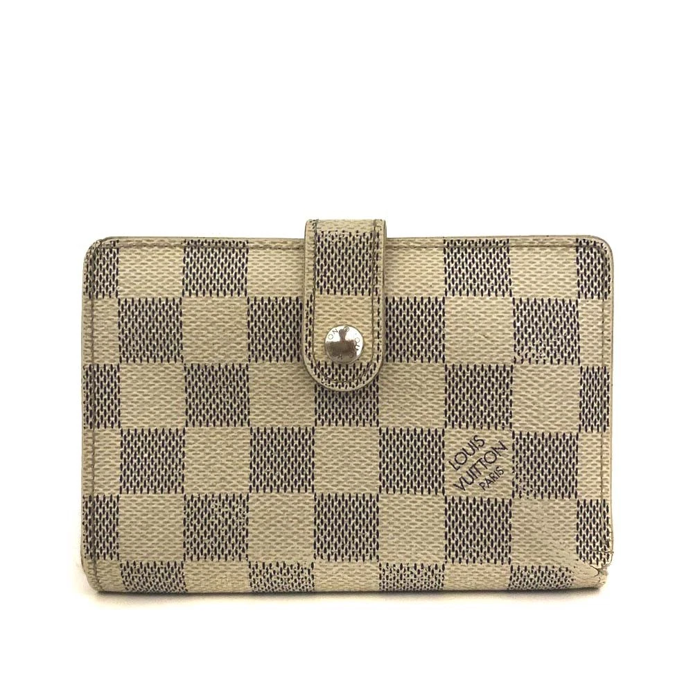 $735 2007 Louis Vuitton Damier Azur French Kisslock Wallet MI4027
