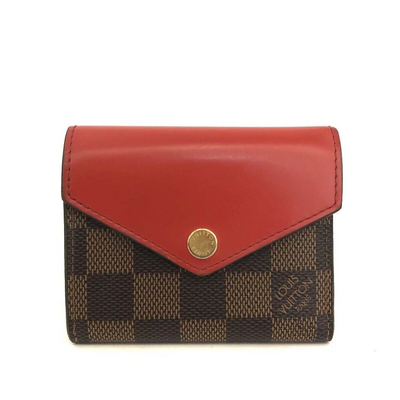 $625 2019 Louis Vuitton Damier Portefeuille Zoe Mini Trifold Wallet Brown TS1189