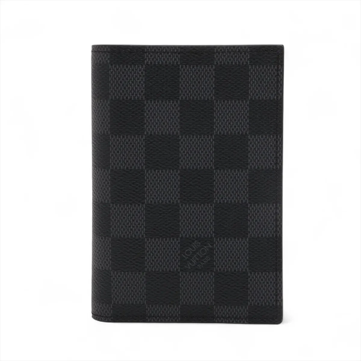 $400 Louis Vuitton Damier Graphite Couverture Pass Paul N60031 Black Passport case