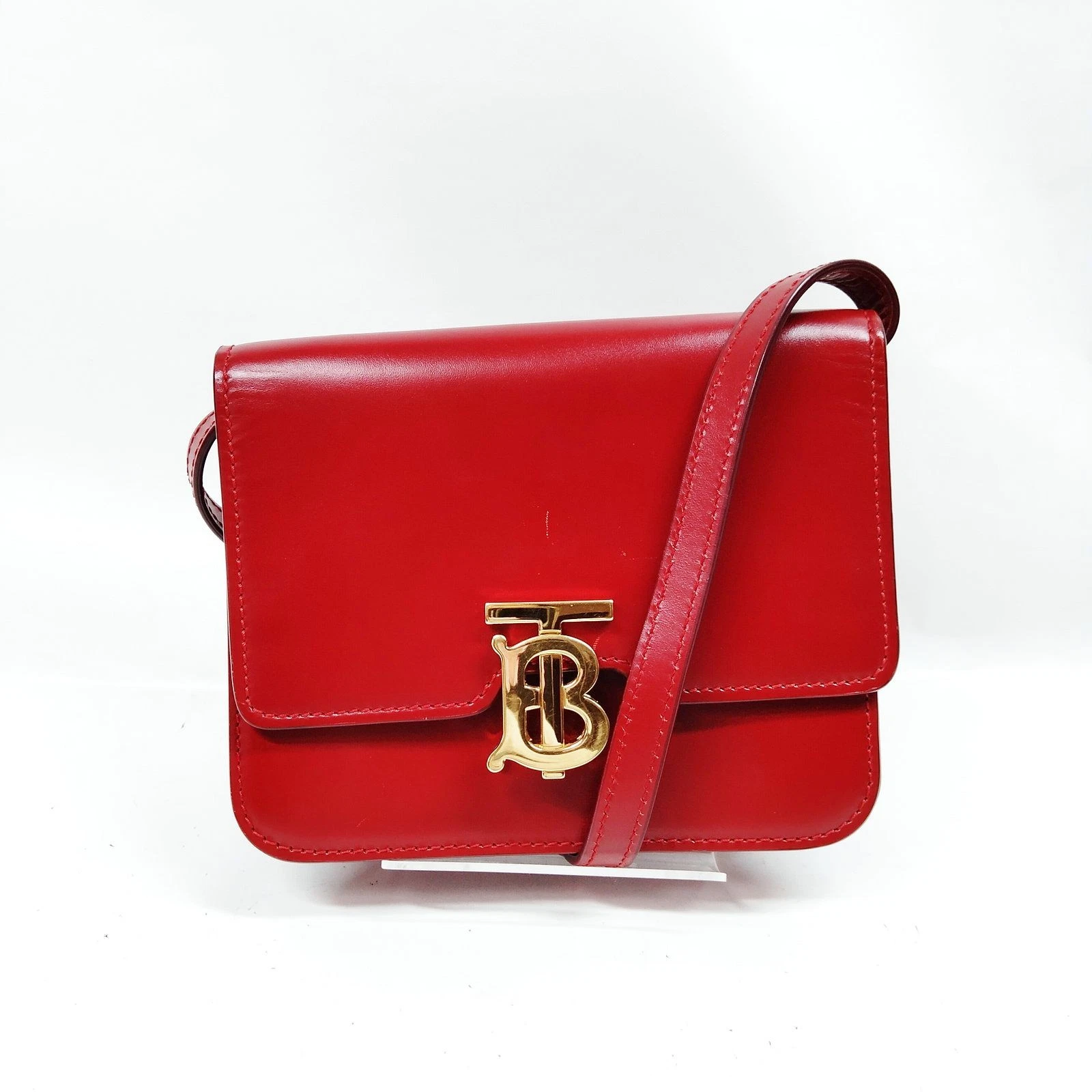 Burberry Shoulder Bag Red Leather