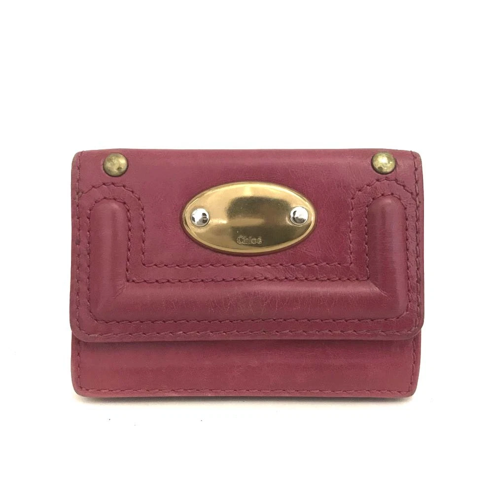 Chloe Bay Leather Card Case Pink
