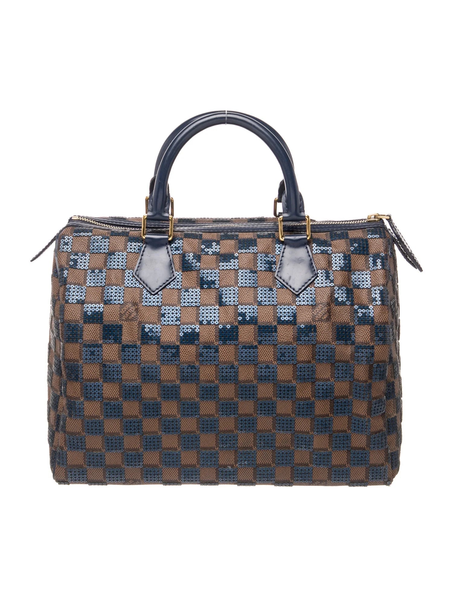 $2700 2013 Louis Vuitton Damier Paillettes Speedy 30 Blue SR2123