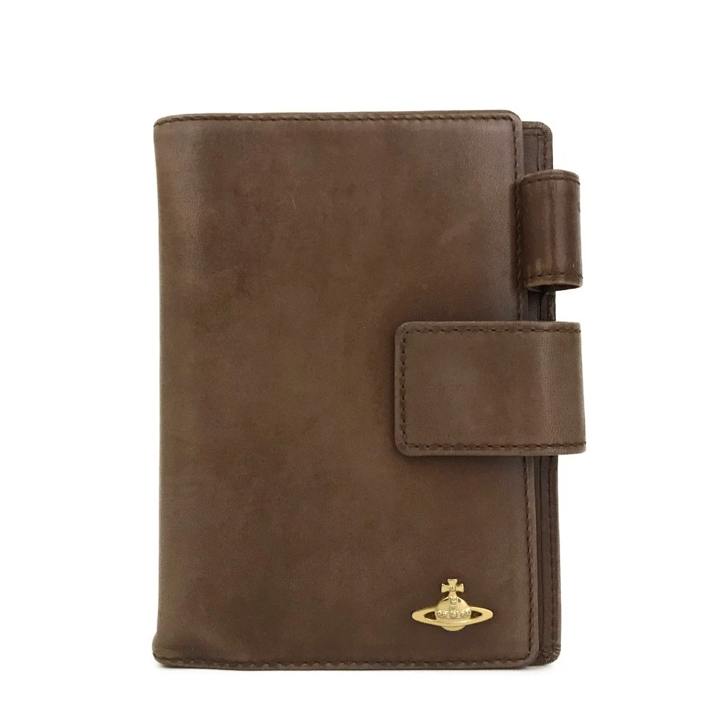 Vivienne Westwood Tiny Orb Leather Notebook Cover Brown
