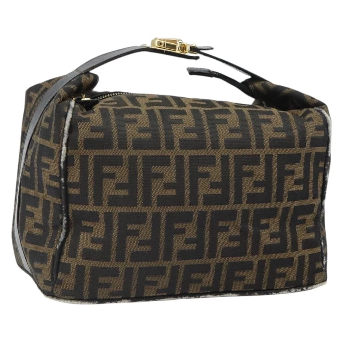$980 2004 Fendi Zucca Canvas Vanity Hand Bag 2305-8BR465-019
