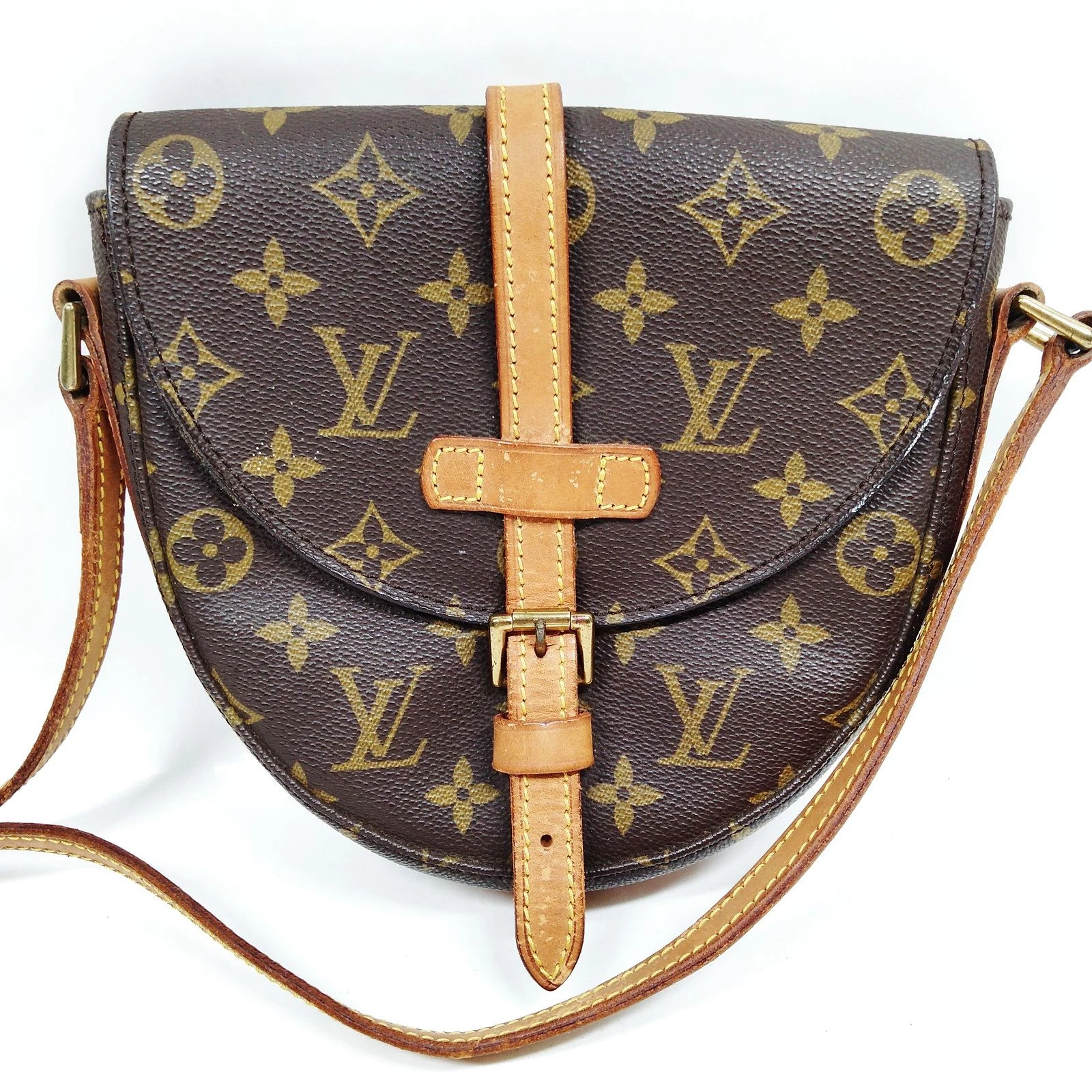 $1060 1988 Louis Vuitton LV Shoulder Bag Chantilly PM Brown Monogram 883VI