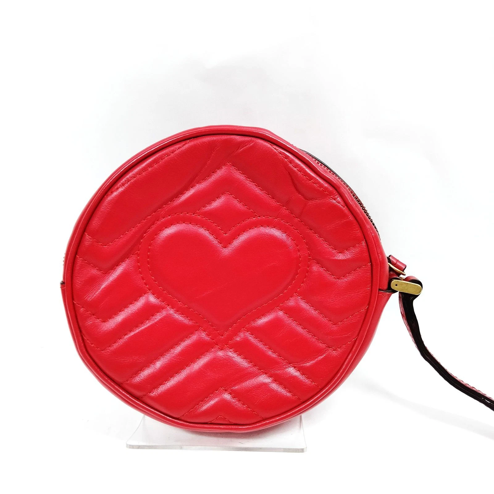 $1800 Gucci Cosmetic Pouch Red Leather