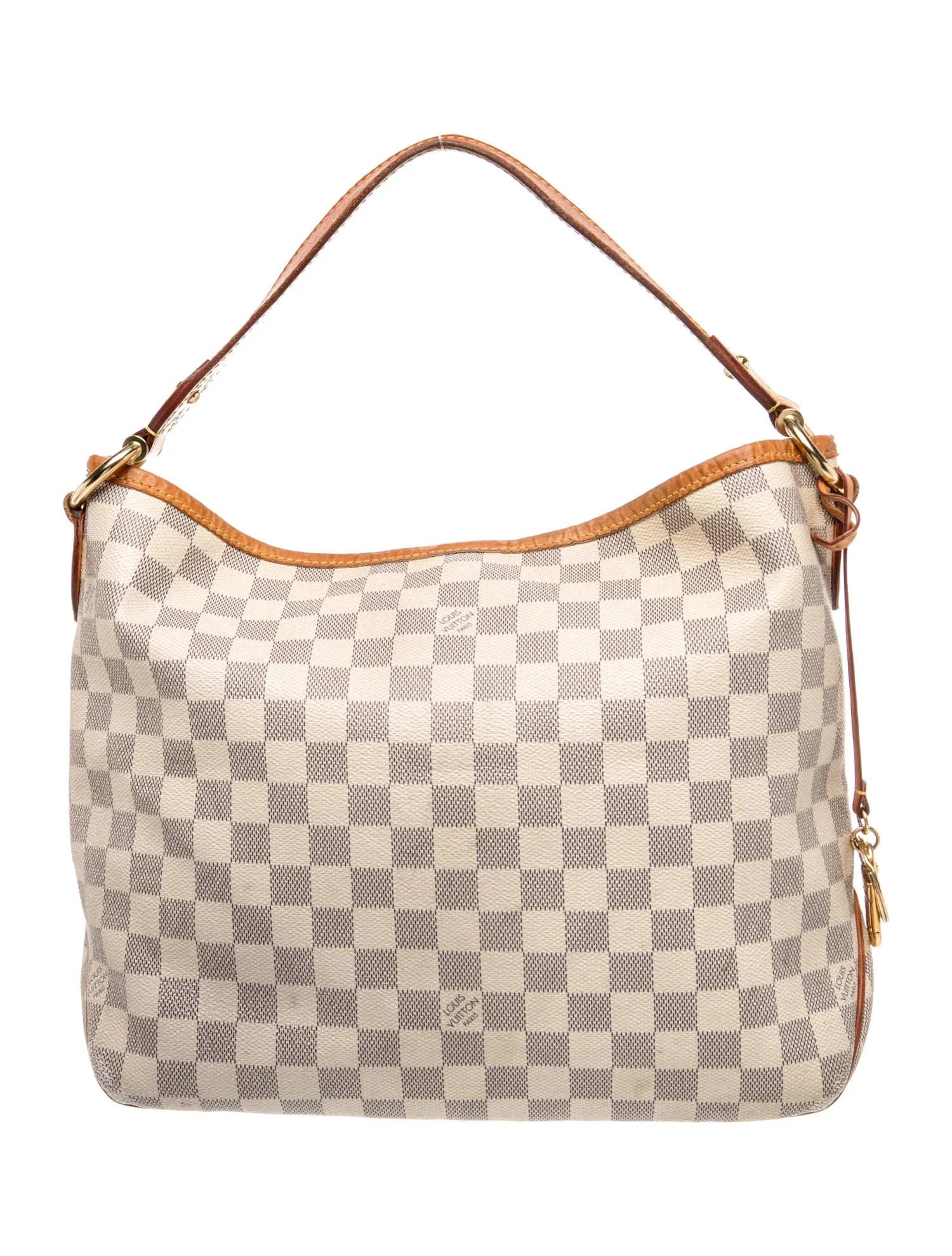 $1250 Louis Vuitton Damier Azur Delightful PM Rose Ballerine