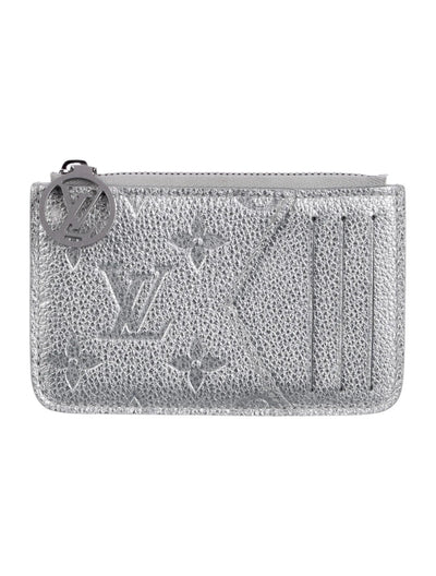 $590 Louis Vuitton Empreinte Monogram Zipped Romy Card Holder Silver 10020267