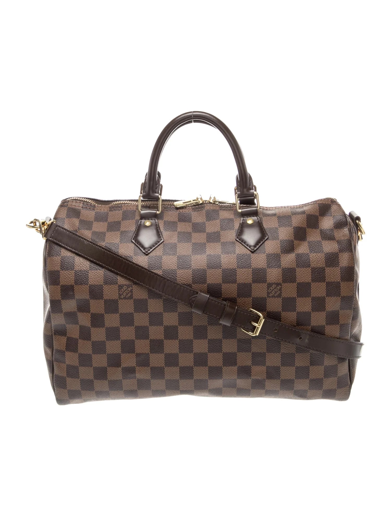 $2150 Louis Vuitton Damier Ebene Speedy Bandouliere 35