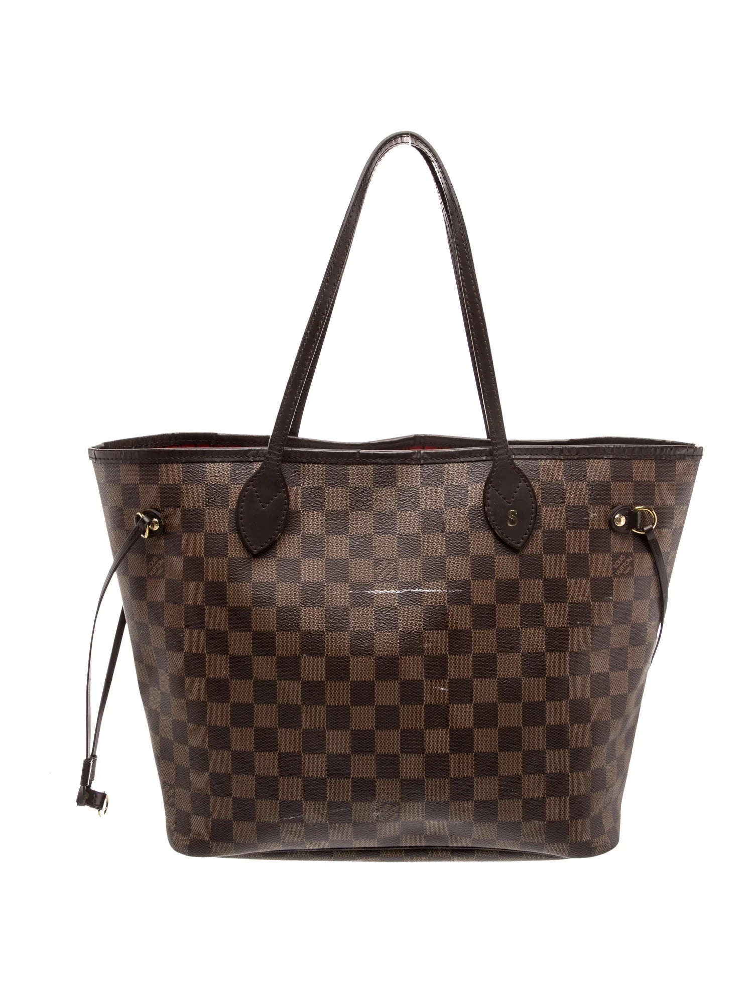 $2240 Louis Vuitton Damier Ebene Neverfull MM with Pouch