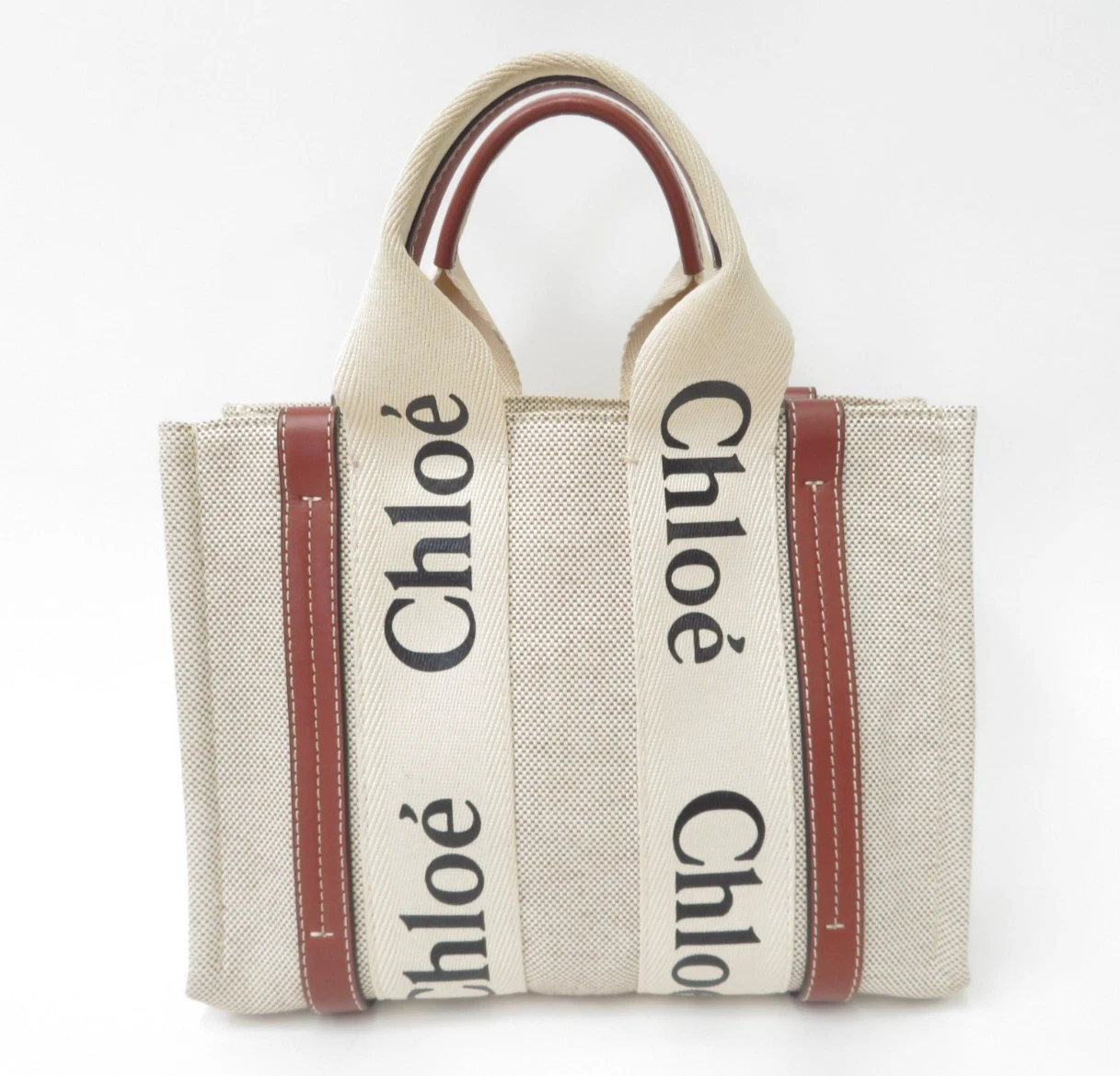 $990 2021 Chloe Woody Canvas Small Tote Bag C04T4P