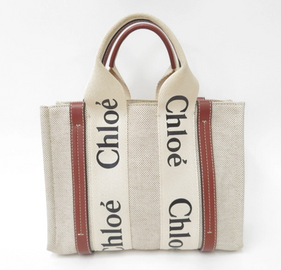 $990 2021 Chloe Woody Canvas Small Tote Bag C04T4P