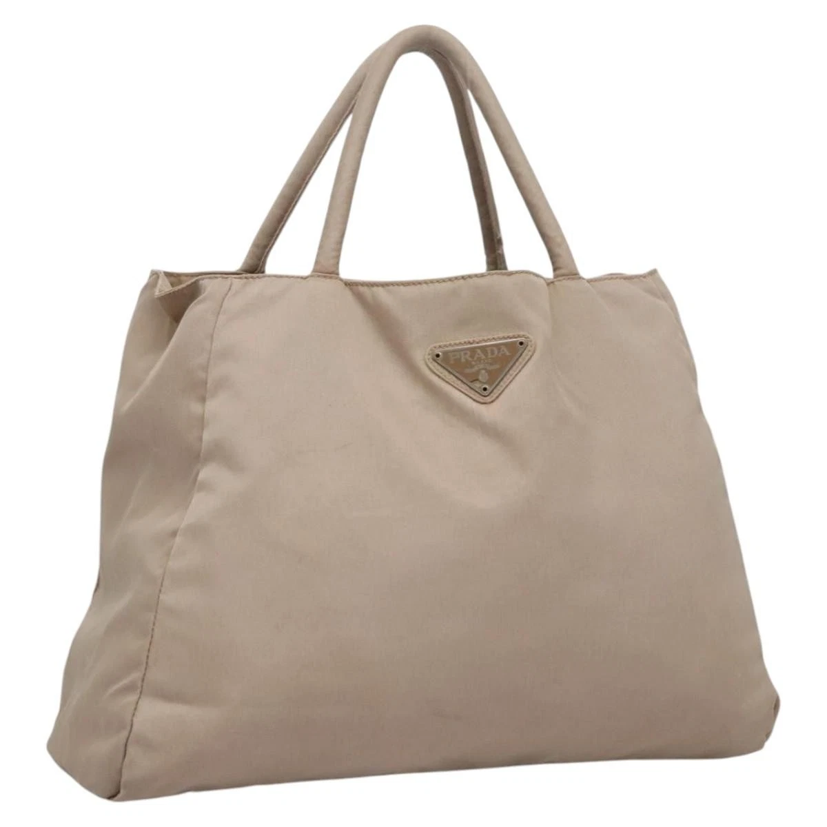 $1250 PRADA Tessuto Nylon City Tote Beige